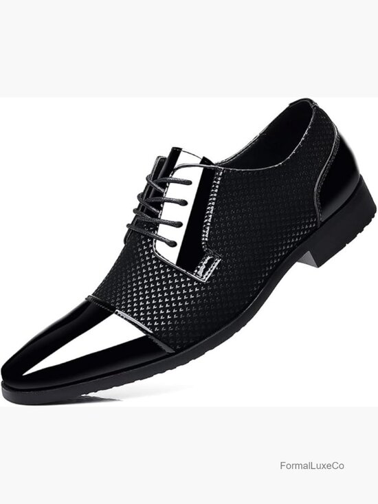 Patent Leather Oxfords Lace-up Formal Tuxedo Shoes Business Wedding Derby Cap main image 4